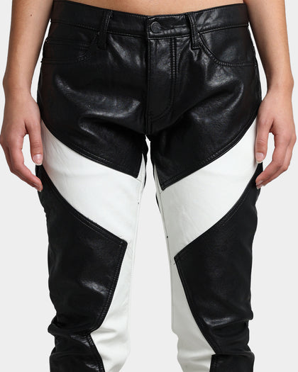 MNML S192 Leather Pants Black/White