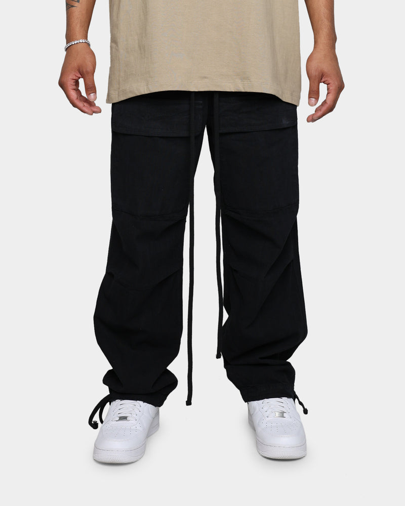 Emerie Fitted Cargo Trousers in Black | ikrush