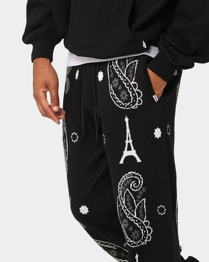 Carré Big Bandana Knitted Sweatpants Black