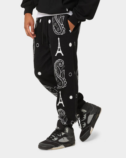 Carré Big Bandana Knitted Sweatpants Black