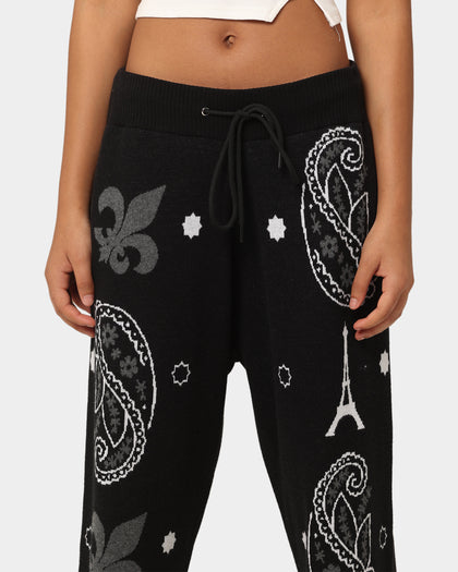 Carré Big Bandana Knitted Sweatpants Black