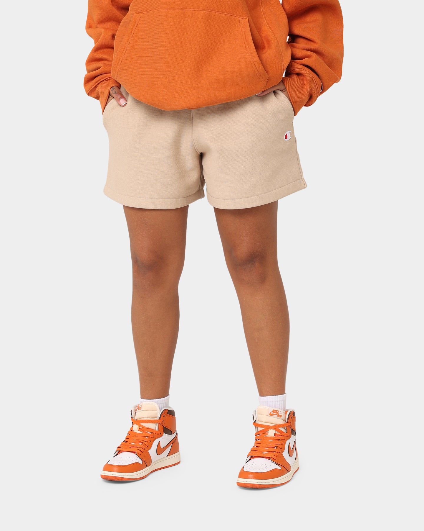 80s Champion Reverse Weave “CAFE LATTE” Champion Women's Reverse Weave Relaxed Shorts Cafe Latte | Culture