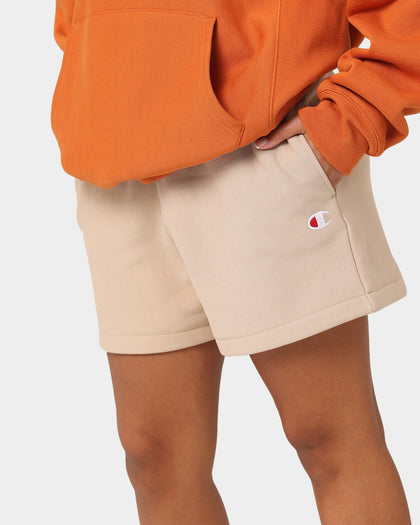 Champion Women's Reverse Weave Relaxed Shorts Cafe Latte