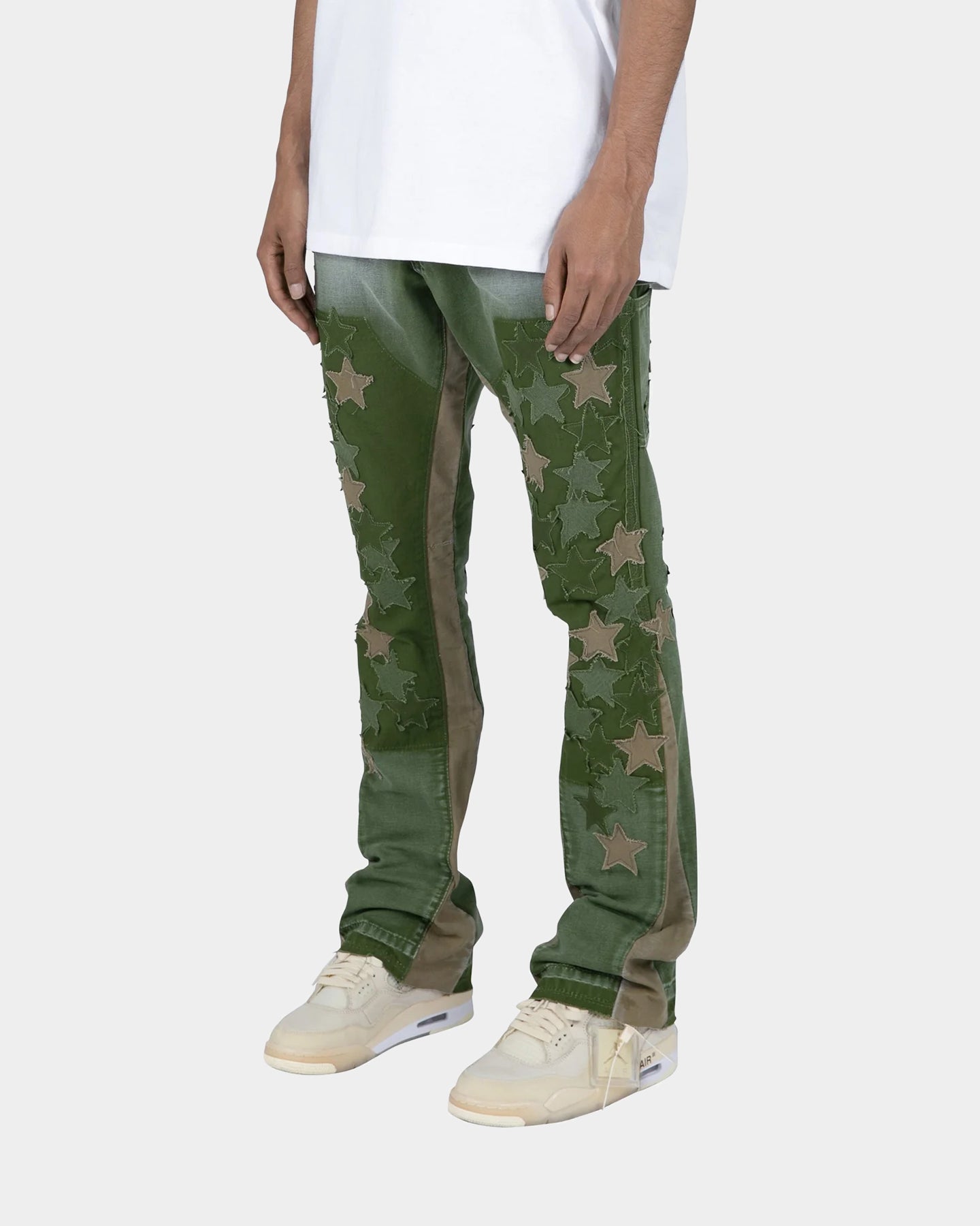 MNML B451 Star Flare Denim Pants Olive | Culture Kings US