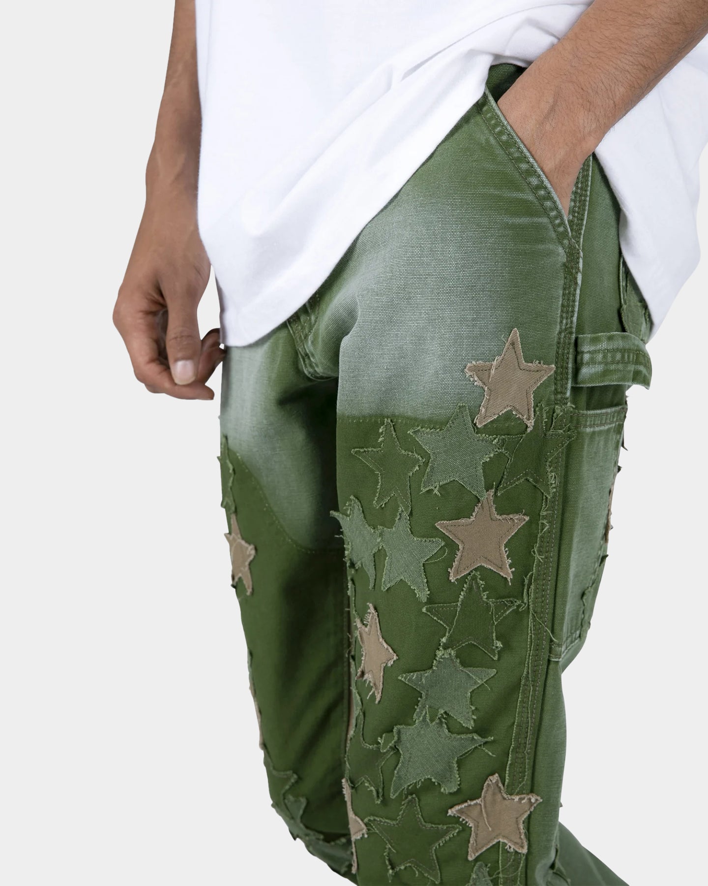 MNML B451 Star Flare Denim Pants Olive | Culture Kings US