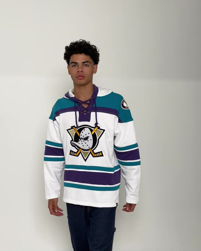 Anaheim Ducks Men's 47 Brand Vintage Oatmeal Pullover Jersey Hoodie - Large