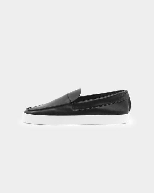 Saint Morta Hemisphere Leather Slip On Loafer Black/White