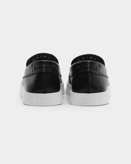 Saint Morta Hemisphere Leather Slip On Loafer Black/White