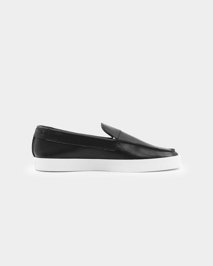 Saint Morta Hemisphere Leather Slip On Loafer Black/White
