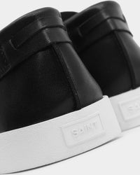 Saint Morta Hemisphere Leather Slip On Loafer Black/White