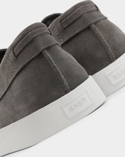 Saint Morta Hemisphere Suede Slip On Loafer Dark Grey/White