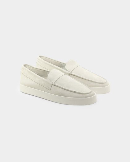 Saint Morta Hemisphere Suede Slip On Loafer White/White