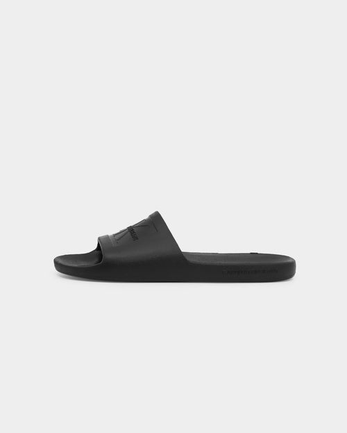 Calvin Klein Monogram Debossed Slides Black