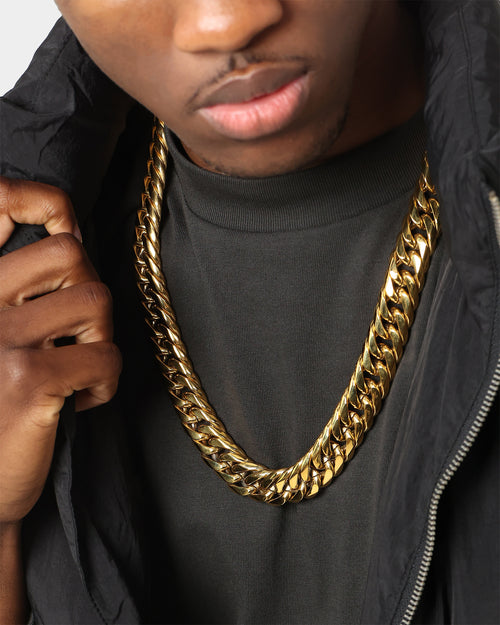 Saint Morta Cuban Link 26 Inch 18MM Chain Gold