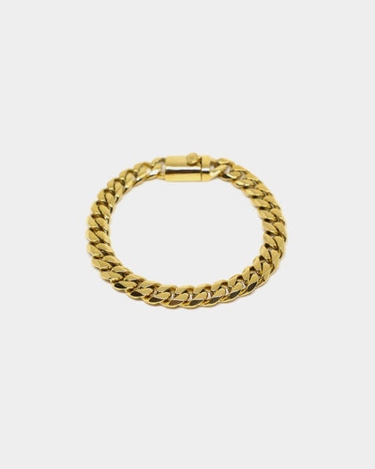 Saint Morta Cuban Link 8" 10MM Bracelet Gold