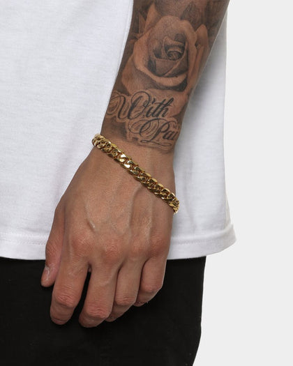 Saint Morta Cuban Link 8" 10MM Bracelet Gold