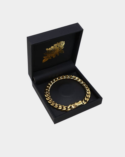 Saint Morta Cuban Link 8" 10MM Bracelet Gold