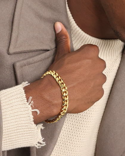 Saint Morta Cuban Link 8" 10MM Bracelet Gold