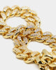 Saint Morta 12mm 28" Diamond Cuban Link Necklace Gold