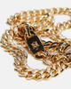 Saint Morta 12mm 28" Diamond Cuban Link Necklace Gold