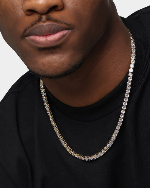 Saint Morta 20" Tennis Necklace Gold