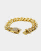 Saint Morta Diamond 7" Cuban Link Bracelet 12MM Gold Plated