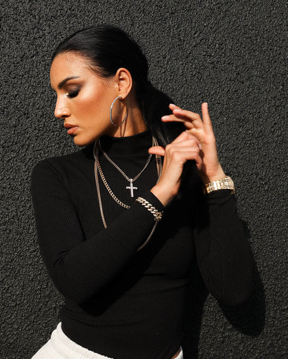 Saint Morta Diamond 7" Cuban Link Bracelet 12MM Gold Plated