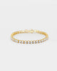 Saint Morta Round Cut 7" Tennis Bracelet Gold Plated
