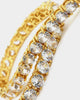 Saint Morta Round Cut 8" Tennis Bracelet Gold Plated
