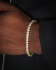 Saint Morta Round Cut 8" Tennis Bracelet Gold Plated
