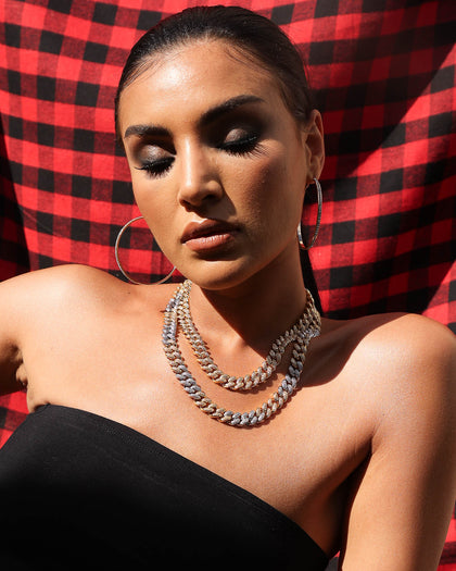 Saint Morta Cuban Link 18" 12MM Diamond Chain Gold Plated