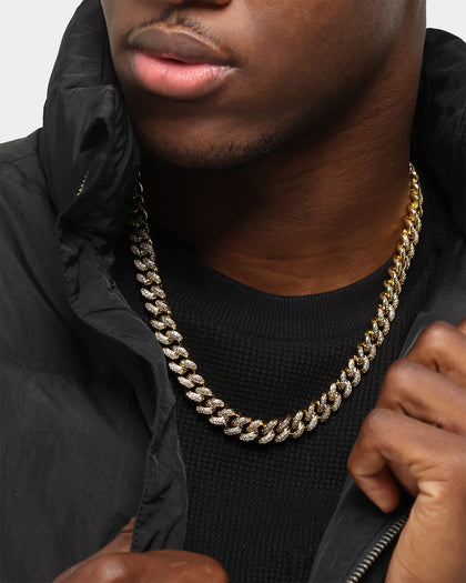 Saint Morta Cuban Link 22" 12MM Diamond Chain Gold Plated