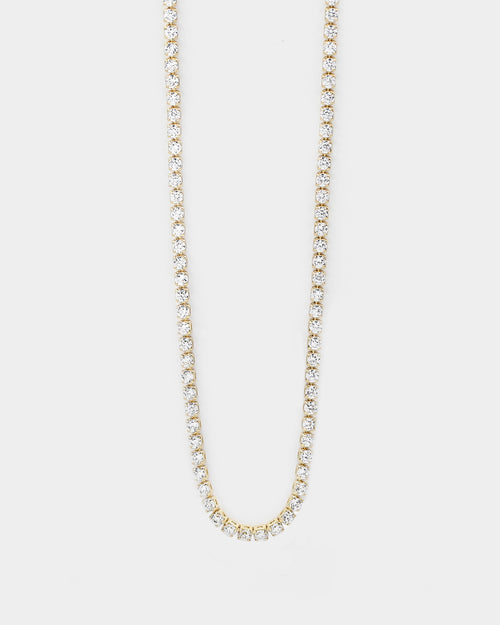 Saint Morta Micro 20" Tennis Necklace Gold Plated