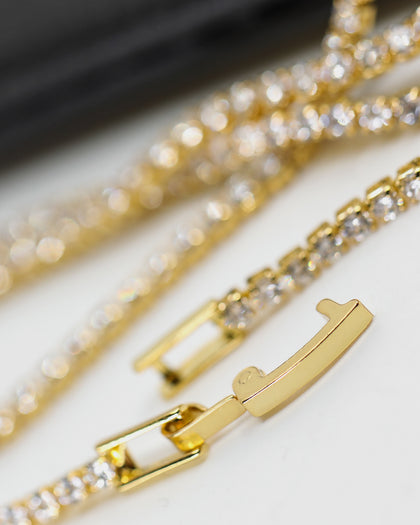 Saint Morta Micro 20" Tennis Necklace Gold Plated