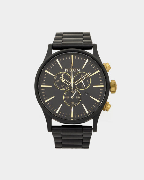 Nixon Sentry Chrono Watch Matte Black/Gold