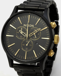 Nixon Sentry Chrono Watch Matte Black/Gold