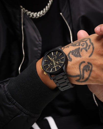 Nixon Sentry Chrono Watch Matte Black/Gold
