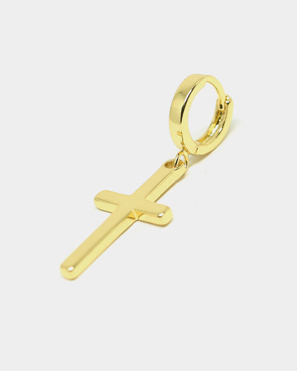 Saint Morta Cross Earring Gold Plated