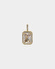 Saint Morta Iced Jewelled Pendant Iced Gold
