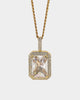 Saint Morta Iced Jewelled Pendant Iced Gold