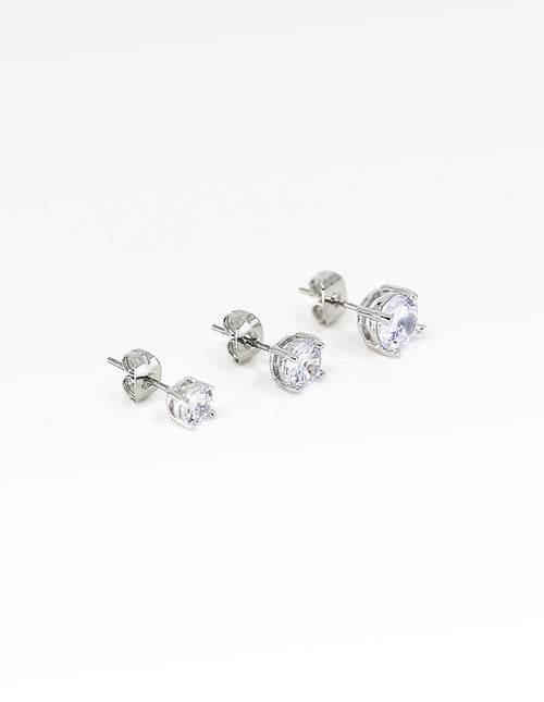 Saint Morta Round Cut Earring White Gold