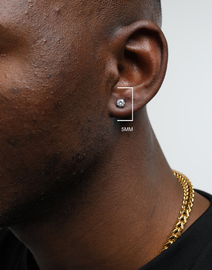 Saint Morta Round Cut Earring White Gold