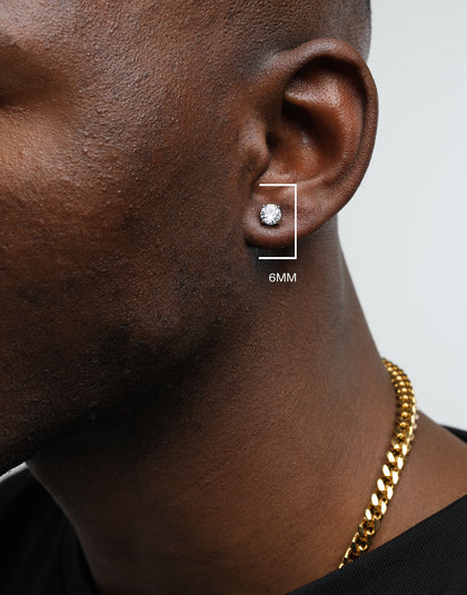 Saint Morta Round Cut Earring White Gold