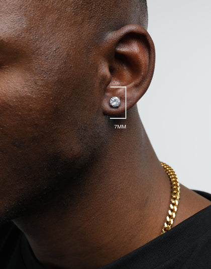 Saint Morta Round Cut Earring White Gold