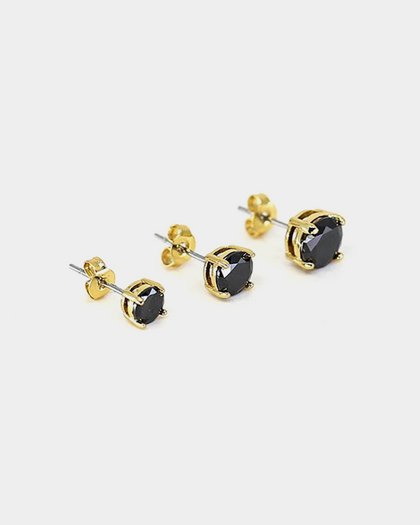 Saint Morta Odin Round Cut Earring Black/Gold