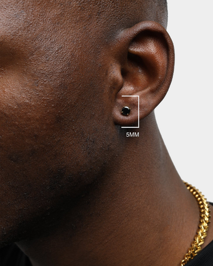 Saint Morta Odin Round Cut Earring Black/Gold