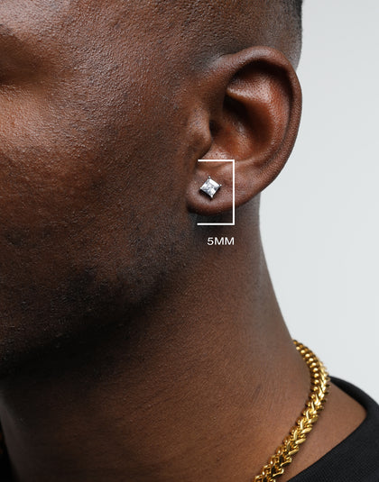 Saint Morta Square Cut Earring White Gold