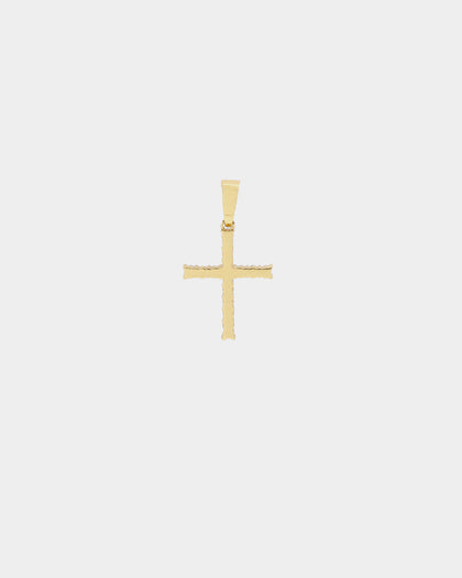 Saint Morta Iced Mini Cross Pendant Iced Gold