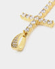 Saint Morta Iced Mini Cross Pendant Iced Gold