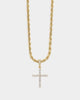 Saint Morta Iced Mini Cross Pendant Iced Gold